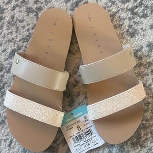 Reef Women's Tan and Cream Sandals